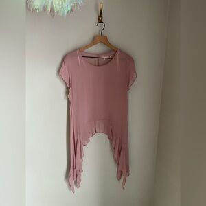 Sheer Pink Ethereal Fairycore Blouse Top‎ Size Large